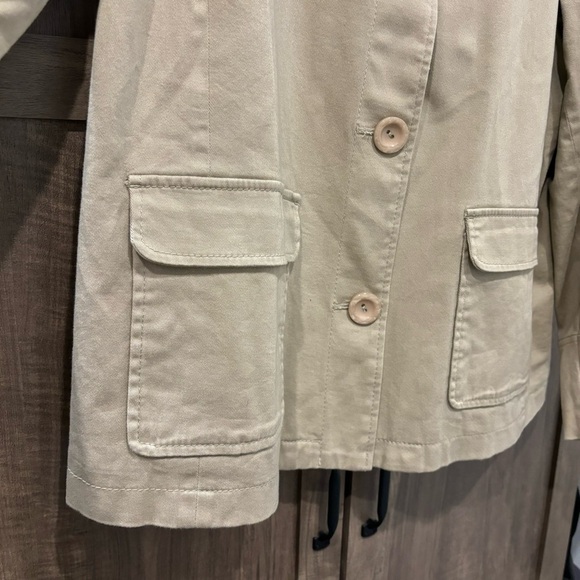 CJ Banks Crop Trench Coat size X (14W) Beige - Picture 7 of 10